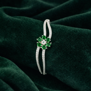 Nexli Emerald Blossom American Diamond Bracelet