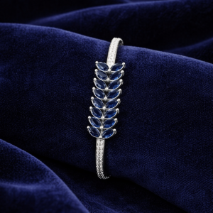 Nexli Sapphire Leafline American Diamond Bracelet
