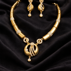 Nexli Aurelia Gold-Tone American Diamond Necklace Set